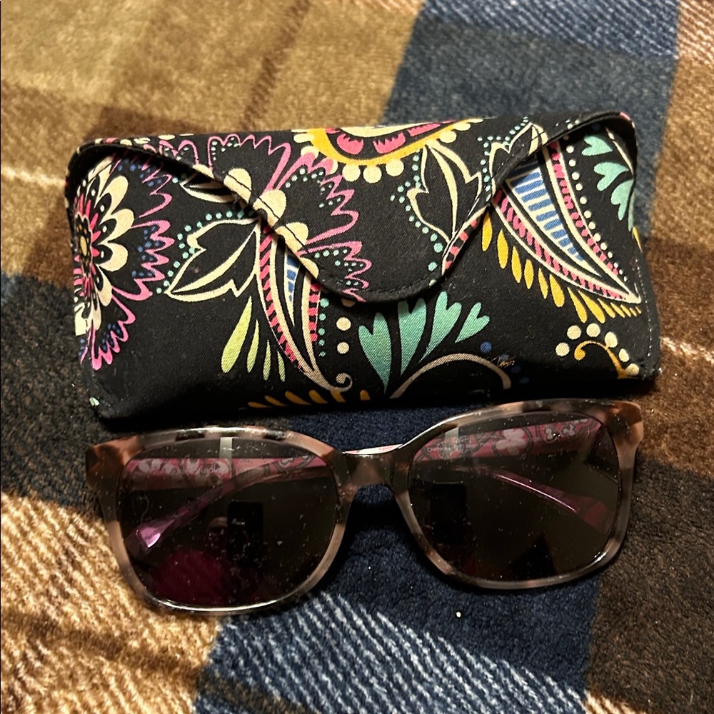 Vera Bradley Black and Pink Sunglasses with Floral Case